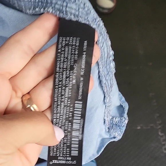 Zata Blue Ruffled Button-Up Shirt - Picture 6 of 6